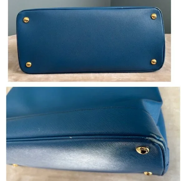 ✨💙 Authentic Prada Saffiano Leather Dome Tote in Blue 💙✨ - Picture 7 of 16